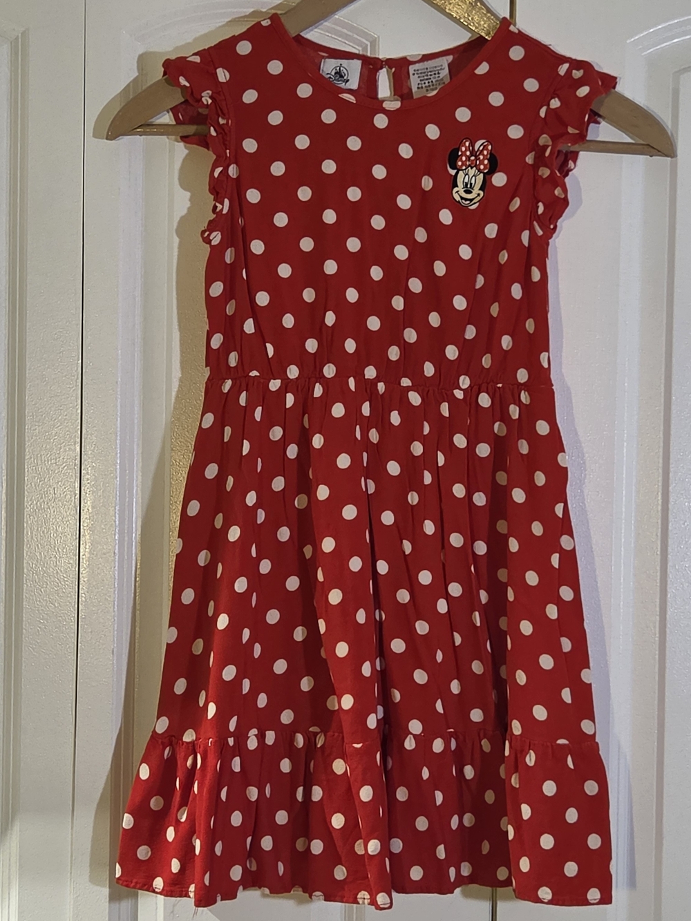 Minnie Mouse Girls Dress 11/12 Disney Parks Polka Dot Red White Vacation Comfy